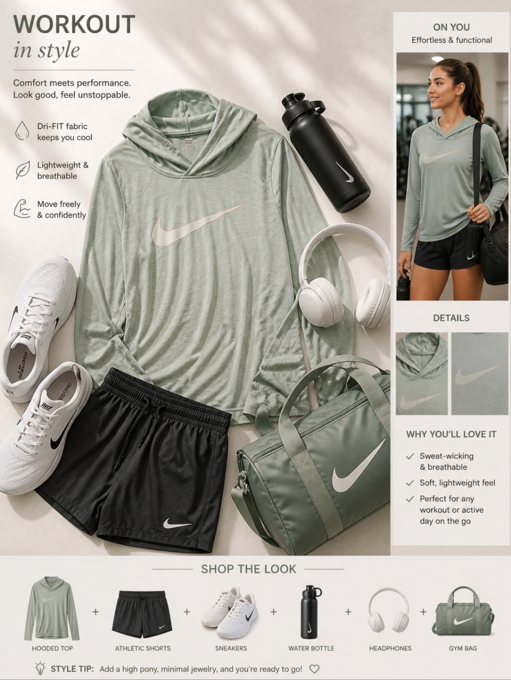 #232 Nike Dri Fit Long Sleeve Hoodie – Size M